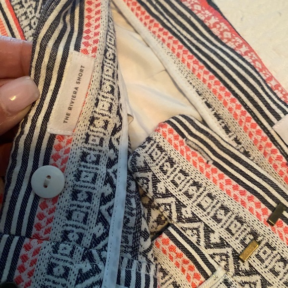 LOFT Geometric Print Shorts in Coral and Navy - Picture 6 of 15